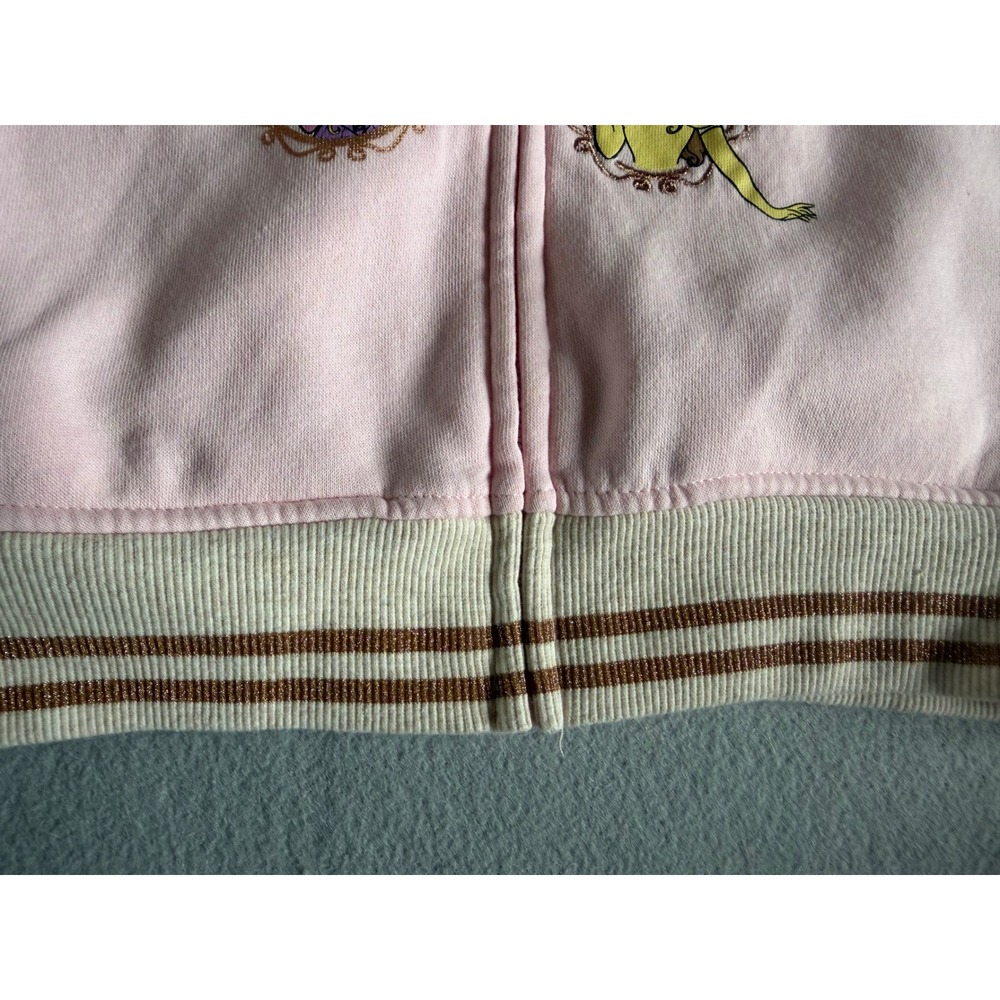 Disney Princess Girls Pink Full Zip Hoodie Sweatshirt Chip Zipper Pull 6/6X - Picture 7 of 8